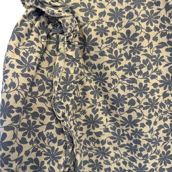 J.Crew Flutter Sleeve Shadow Stripe Floral Blouse - Picture 7 of 8